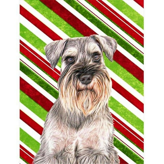 Candy Cane Holiday Christmas Schnauzer Flag Garden Size