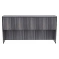 thumbnail image 5 of Lorell Weathered Charcoal Laminate Desking Hutch 72" x 15" x 36" - Drawer(s)4 Door(s) - Material: Polyvinyl Chloride (PVC) Edge - Finish: Weathered Charcoal Surface, Laminate Surface, 5 of 7