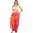 thumbnail image 2 of HAPPY BAY Women's Wraps Summer Long Pareos Vacation Skirt Bathing Suit Cover-Up Beach Dress Bikini Sarong Swimwear for Women One Size Floral, Pink, 2 of 4