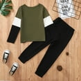 thumbnail image 3 of 9Y Kids Boy Clothes Big Boys 2PCS Outfits 9-10 Years Boys Long Sleeve Round Neckline Tops Pants Set Green, 3 of 6
