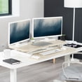 thumbnail image 3 of VIVO Light Wood Height Adjustable 36" Standing Desk Monitor Riser, White Frame, 3 of 9