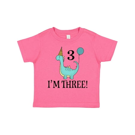 

Inktastic 3rd Birthday 3 Year Old Dinosaur Party Gift Toddler Boy or Toddler Girl T-Shirt