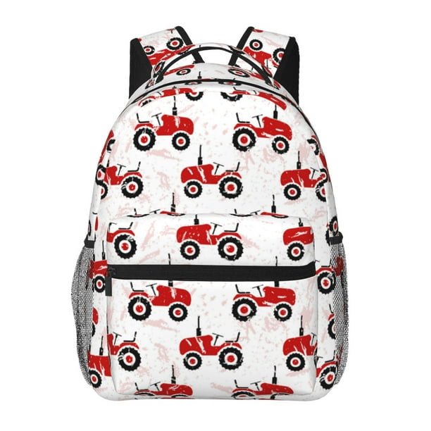 Fotbe Red Wheeled Tractors Mochila Casual con Estampado para Escuela, Viajes y Actividades al Aire Libre - Duradera, Ligera y Cómoda