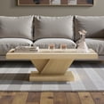 thumbnail image 3 of GZXS Modern Coffee Table with Cross Leg Base, Rectangle Center Tea Table for Living Room, 47.24"L x 23.62"W x 15.35"H, Imitative Oak, 3 of 8