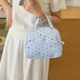 thumbnail image 6 of Polka Dot Bow School Backpack Set, Water Resistant Backpack with Pendant, Heavy Duty Bookbag for Travel Work College (Blue), 6 of 10