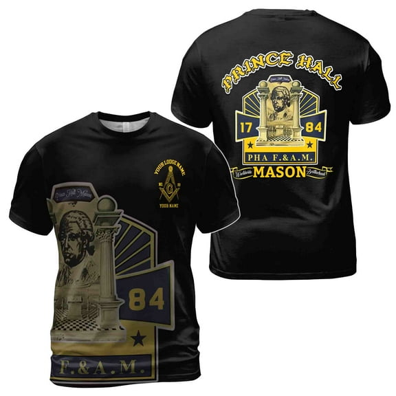 Customized PHA Prince Hall Masonry F.&A.M. Men's T-Shirt S-5XL
