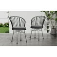 thumbnail image 2 of Christopher Knight Home Industrial Patio Rattan Dining Chairs with Hairpin Iron Legs, Grey, Set of 2, 2 of 19