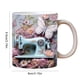 thumbnail image 2 of Taza de café de cerámica estética con máquina de coser 3D de 11 oz para entusiastas del acolchado, 2 of 5