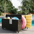 thumbnail image 7 of Poolside Float Storage,PE Rattan Outdoor Basket with Rolling Wheels,Towel Storage Rack Patio Furniture for Storge Cushions,Floaties, Noodles,Life Vests,Beach Balls, 7 of 7