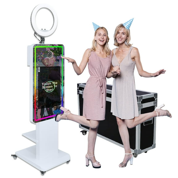 PAAFNN  Portable 21.5inch Touch Screen Selfie Photobooth Machine with Flight Case for Party Events
