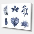 thumbnail image 3 of Designart ' Abstract Set Of Plant Leaves Blue ' Traditional Canvas Wall Art Print, 3 of 4