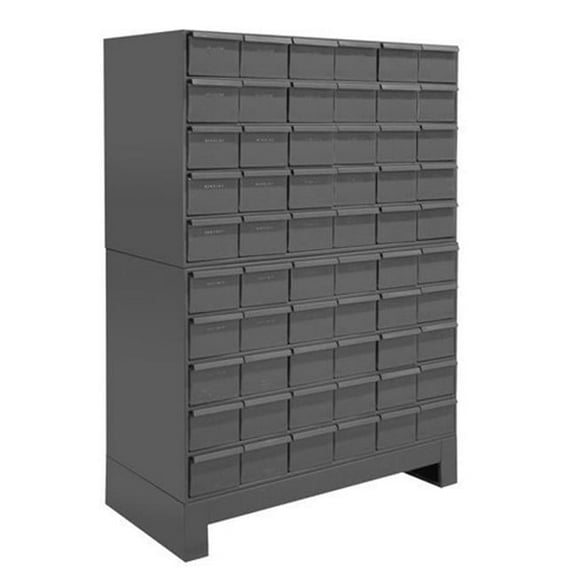 Durham Mfg Enclosed Bin Shelving,48" H,60 Bins,Gray 025-95
