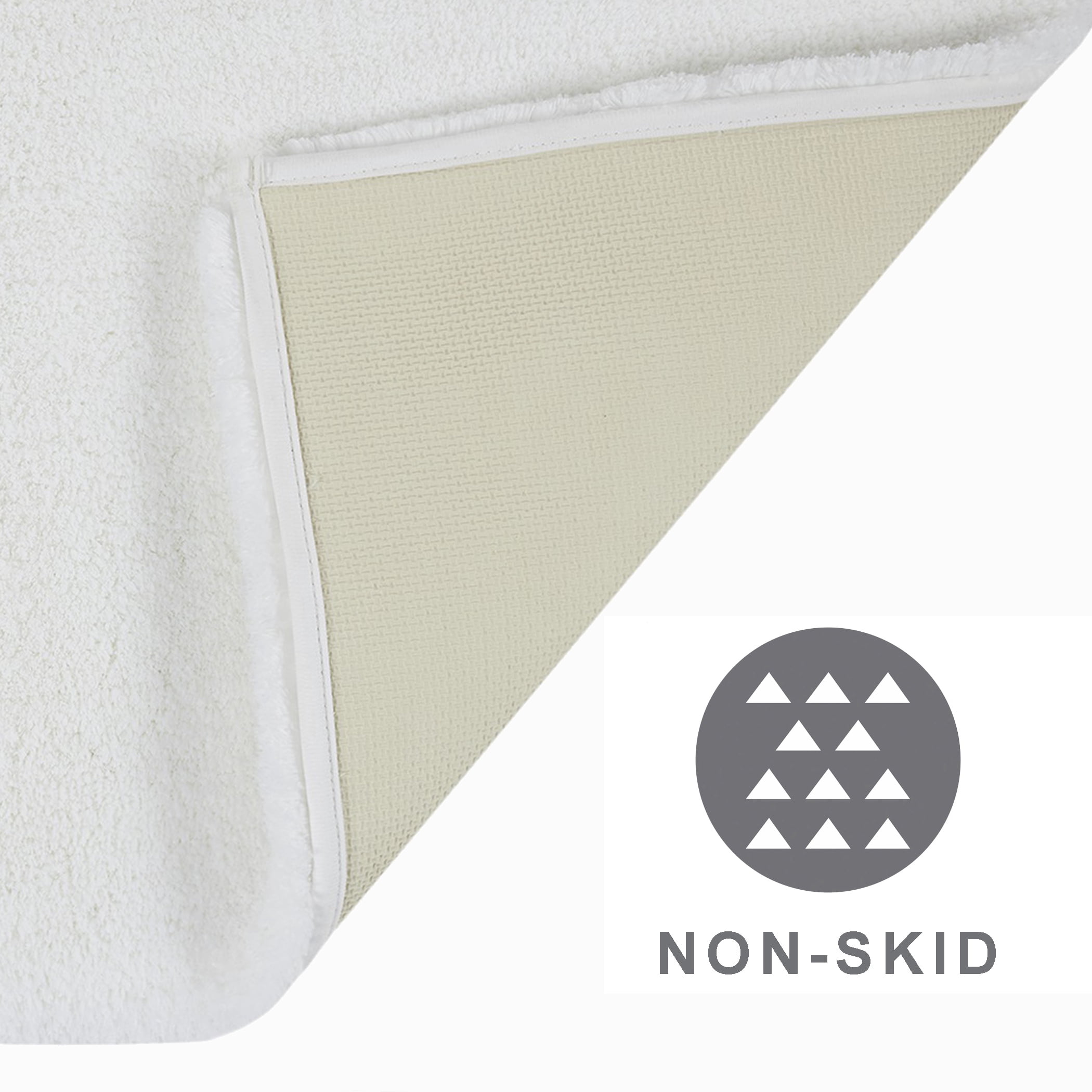 Hotel Style White Micro-Polyester 24" x 40" Bath Rug
