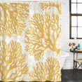 thumbnail image 4 of Extra Long Shower Curtain 72x96 Inch, Yellow Coral Shower Curtain Waterproof Bathroom Decor, Coastal Summer Ocean Nautical Sea Fabric Bath Curtain Set Accessories with Hooks, 4 of 7