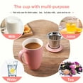 thumbnail image 3 of Tea Cup with Lid, Tea Infuser Cup, 500ml 16oz Mug, Tea Cup with Stainless Steel Filter, Tea Cup with Infuser, Tea Mugs with Infuser and Lid, Tea Gifts for Tea Lovers, Tea Infuser Mug - Light Pink, 3 of 7
