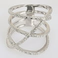thumbnail image 4 of Diamond Crossover Ring, Triple Row Diamond Ring, Women's Partywear Cocktail Diamond Ring, Pave Set Diamond Band, 2.2 Ct Simulated Diamond, 925 Sterling Silver, Wedding Gift Ring, 4 of 5