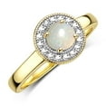 thumbnail image 4 of RYLOS Rings for Women 14K Gold Plated Silver Halo Birthstone Ring with Round 4MM Gemstone &  Diamonds Exotic Opal African Jewelry Size 9, 4 of 8