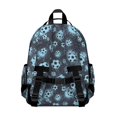 thumbnail image 3 of Football and Halftone Navy Pattern Cute School Backpack Bag for School with Padded Back and Adjustable Shoulder Straps 15.25"x11.5"x5.25", 3 of 5