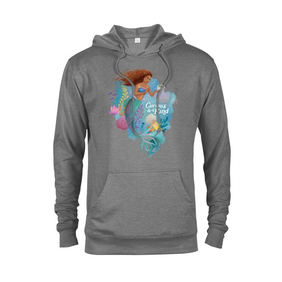 Disney The Little Mermaid Ariel Curious & Kind - Pullover Hoodie for Adults - Customized-Graphite Heather