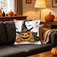 thumbnail image 7 of Halloween Ghost Pumpkin Pillow Cover, Black Cat Print, 18x18 Soft Cushion Case, Hidden Zipper, Fall Thanksgiving Decor for Sofa Home by MPOISVA, 7 of 7