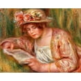 thumbnail image 2 of Renoir, Pierre-Auguste 18x15 Black Ornate Wood Framed with Double Matting Museum Art Print Titled - Andree in a Hat, Reading 1918, 2 of 4