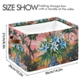 thumbnail image 4 of Yayeee 2 Pack Canvas Storage Basket with Handles for Shelves Fabric Bins Closet Organizer, Blue Flowers, 4 of 8