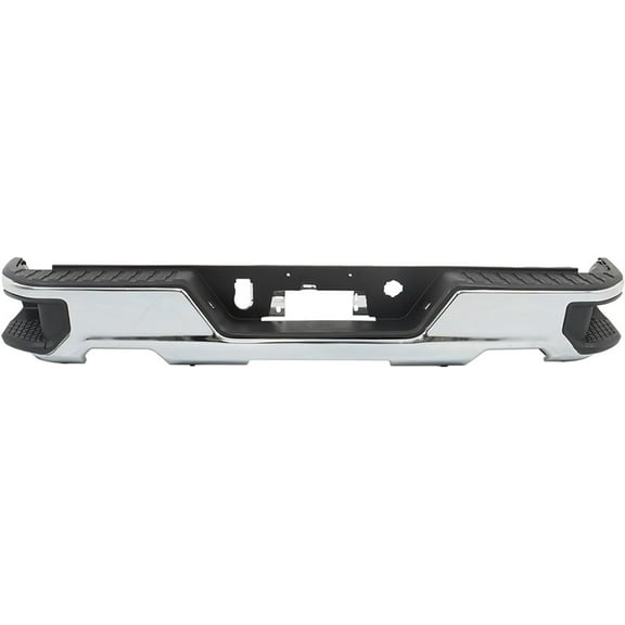munirater Rear Step Bumper Assembly Chrome Replacement for Chevy Silverado GMC Sierra 1500 2019-2023 without Park Assist Sensor Holes with Dual Exhaust GM1103218