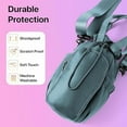 thumbnail image 2 of Nollia Cobalt Quilted Nylon Water Bottle Holder Sling Bag | Reusable Bottle Carrier Bag with Adjustable Strap | Hand-Free with Card Slot and Phone Pocket | Perfect for Hiking, Walking, Outdoor Travel, 2 of 5