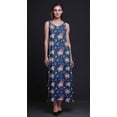 thumbnail image 2 of Bimba Robe Longue Maxi de Soirée pour Femmes en Rayonne à Imprimé Floral, Dos Nu, à Bretelles Spaghetti - Très Petit, 2 of 5