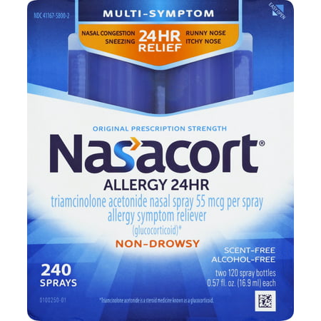 Nasacort Multi-Sympton 24Hr Nasal Allergy Relief Spray, 2x120
