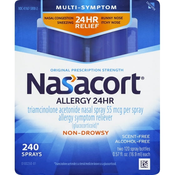 Nasacort Multi Sympton 24hr Nasal Allergy Relief Spray 2x120 Ct
