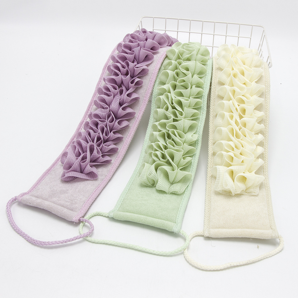3 Pack Exfoliating Back Scrubber with Handle, Nylon Back Exfoliator