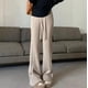 thumbnail image 5 of Pantalones de punto ajustados de cintura alta para mujer de otoño e invierno, pantalones casuales de pierna recta y pierna ancha, pantalones holgados para mujer, 5 of 6