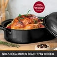 thumbnail image 4 of Granite Stone Oval Roaster Pan, Small 16” Ultra Nonstick Roasting Pan with Lid, 4 of 7
