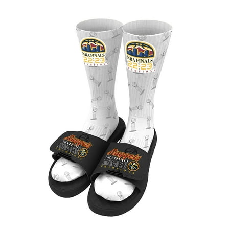 

Men s ISlide Black Denver Nuggets 2023 NBA Finals Champions Trophy Socks & Slide Sandals Bundle