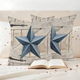 thumbnail image 3 of Texas Star Vintage Outdoor Waterproof Pillow Covers, Navy Blue Retro Berry Wooden Decorative Square Throw Pillowcase Sofa Cushion Sham for Patio/Couch/Chair, 16"x16" 2 Pack, 3 of 8