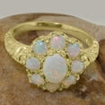 thumbnail image 4 of LBG British Made 9k Yellow Gold Natural Opal Womens Anniversary Ring - 33 size options - Size 9.25, 4 of 6