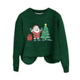 thumbnail image 4 of Ugly Christmas Sweaters Women, Long Sleeve Cute Xmas Themed Pattern Crewneck Pullover Knitted Holiday Top (2XL, Green 02), 4 of 4