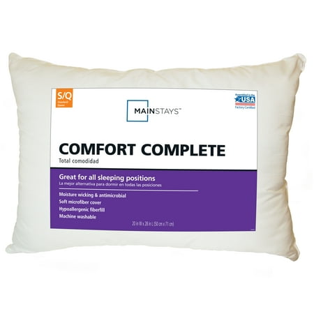 Mainstays Comfort Complete Standard/Queen Size Pillow