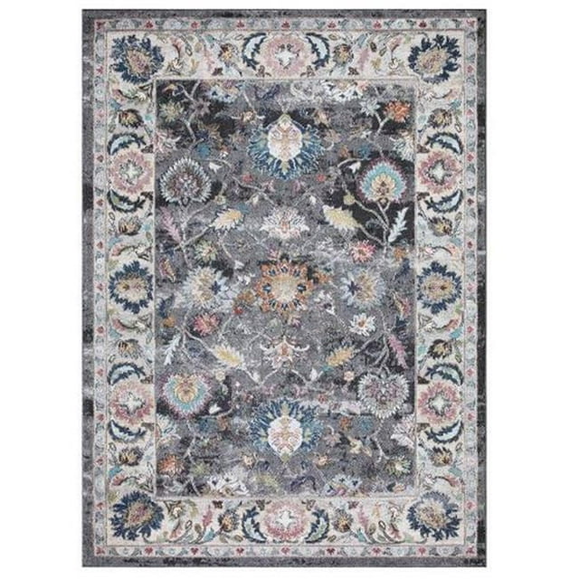Concard Global Trading 72367 8 x 11 ft. Istanbul Border Area Rug, Gray