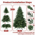 thumbnail image 5 of imerelez 4ft Artificial Christmas Tree with 856 PE/PVC Mixed Tips, Steel Frame & Hinged Design, Unlit Green Tree for Indoor Holiday Decor, 5 of 7