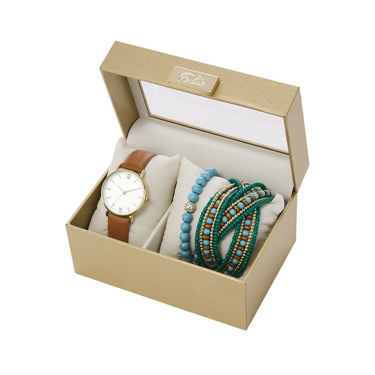 Women's fossil watch cheap and bracelet gift set