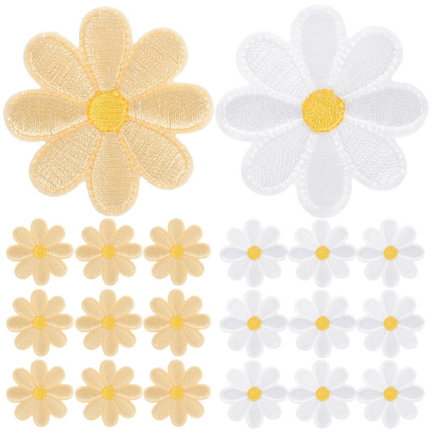20 parches termoadhesivos con diseño de margaritas para coser o planchar.
