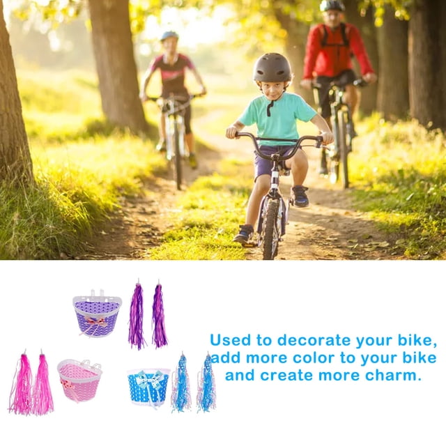 Front Basket Handlebar Bag Cycling Supplies Exquisite With Strips Handy Installation Simple Mount Upgraded Fittings Detachable Purple