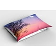 thumbnail image 2 of Ambesonne Night Pillow Sham 2 Pack, Dreamy Sky Spring Tree, 30"x20", Blue Pale Pink Black, 2 of 3