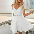 thumbnail image 6 of Sakmal Cocktail Summer Dresses for Women 2025 Prom Sexy Mini White Dress Sleeveless A Line Lace V Neck Dresses, 6 of 7