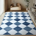 thumbnail image 3 of Socofuz Large Area Rugs for Living Room, Blue Geometric Diamond Carpet Machine Washable Non-slip, 8'x10', 3 of 8