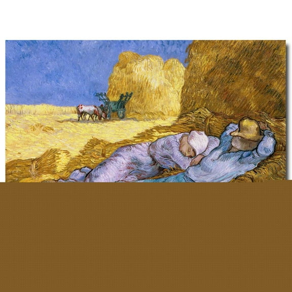 Trademark Fine Art Vincent van Gogh Siesta, After Mille, 1890 Canvas Wall Art - 18x24