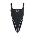 thumbnail image 1 of ZUARFY Women Sexy Sleeveless Bodysuit Butterfly Embroidery Colorblock Leotard Square Neck High Waist Bodycon Party Streetwear, 1 of 19