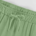 thumbnail image 5 of CFLVAEK Cotton Linen Capri Pants for Women Plus Size Wide Leg Summer Capris Loose High Waisted Drawstring Pants Solid Color Vacation Beach Pant Mint Green L, 5 of 8